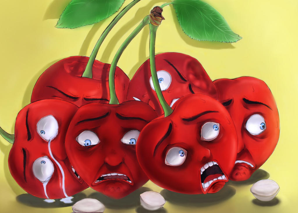Scarry Raisins Scared cherries by Food-and-art on DeviantArt