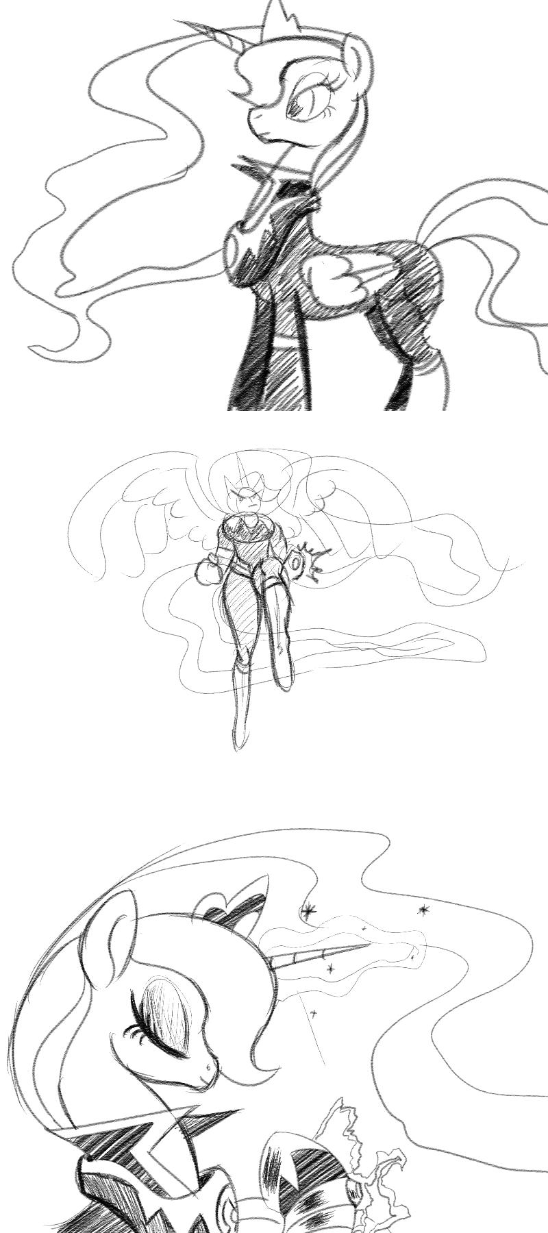 Yellow Lantern Luna Sketches