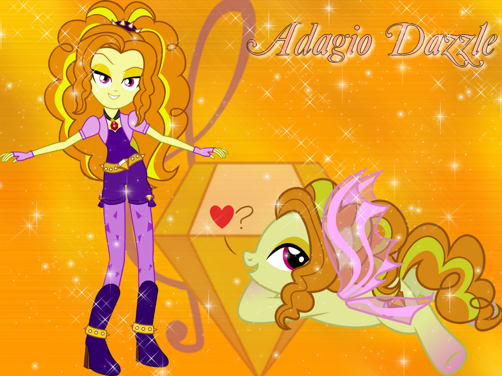 Adagio Dazzle and Pony Wallpaper