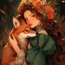 Portrait of Girl, with Fox