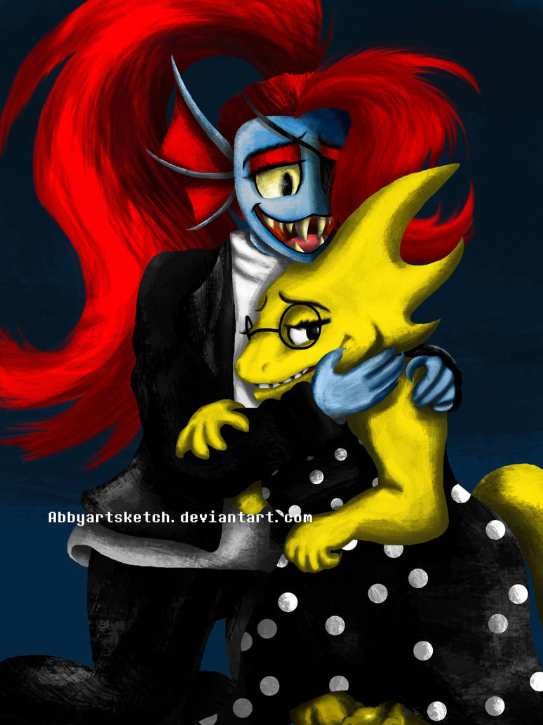 Alphys and Undyne by PersistentAbbyArts on DeviantArt