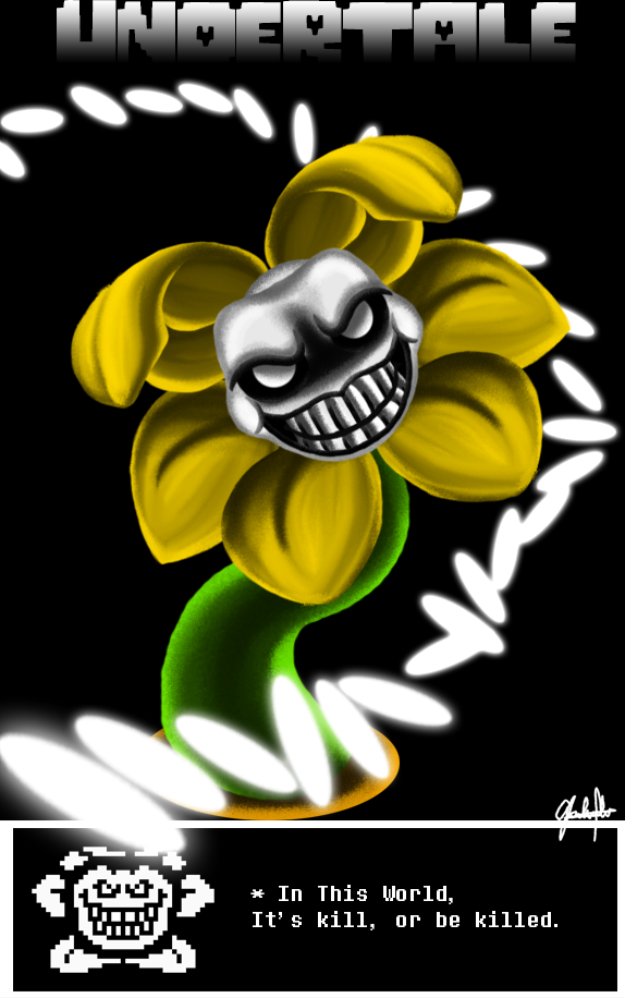 Flowey Behind Your Best Friend, Flowey (Undertale FanArt) by PersistentAbbyArts on ...
