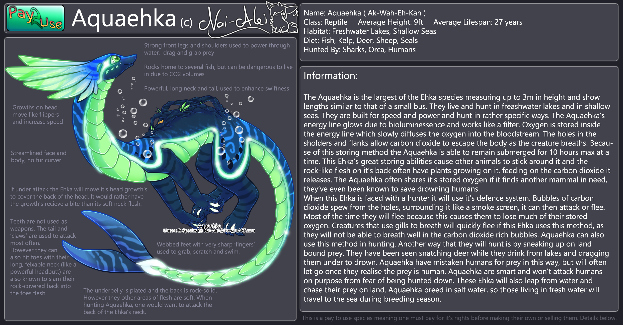 Aquaehka Species Reference