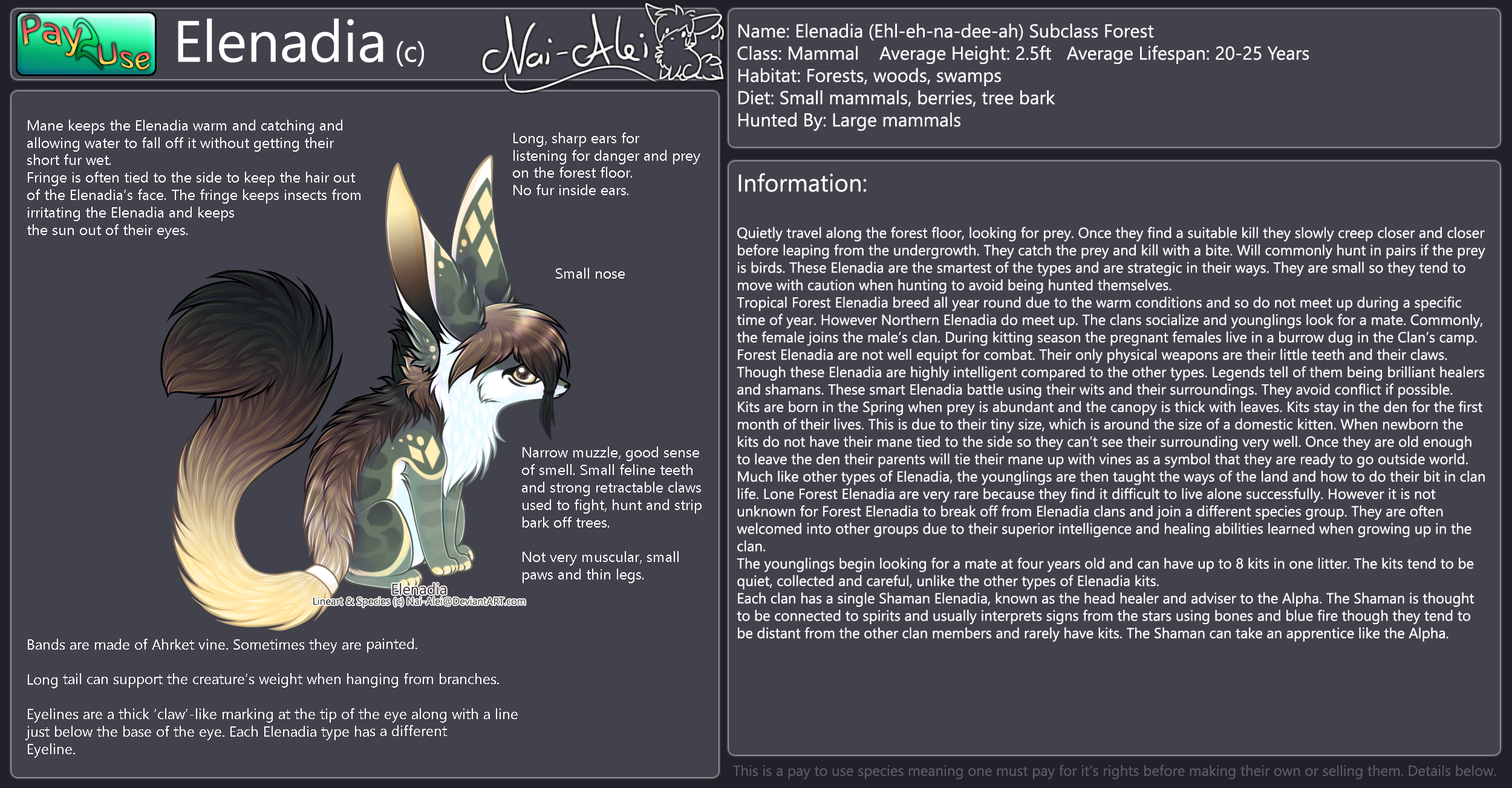 Forest Elenadia Species Reference