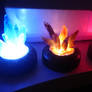 LARP - Three colours of glowing crystals