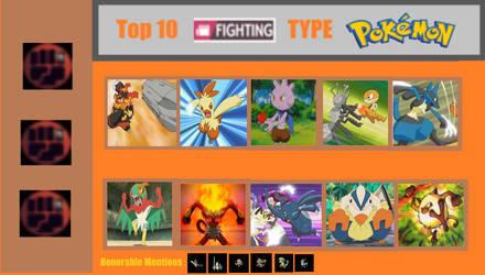 Top 10 Fighting Type Poke'mon