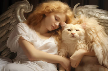 Cat with angel