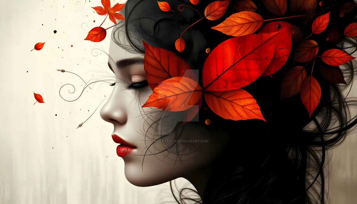 Melancholy Autumn Leaf Wall Art Emotion