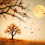 Atmospheric Melancholic Autumn Scenery Print