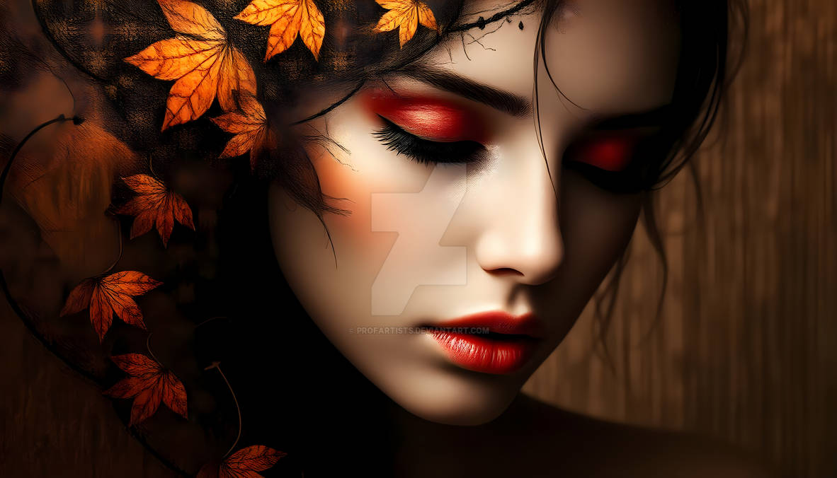 Luminous Gold Autumn Melancholy Artwork