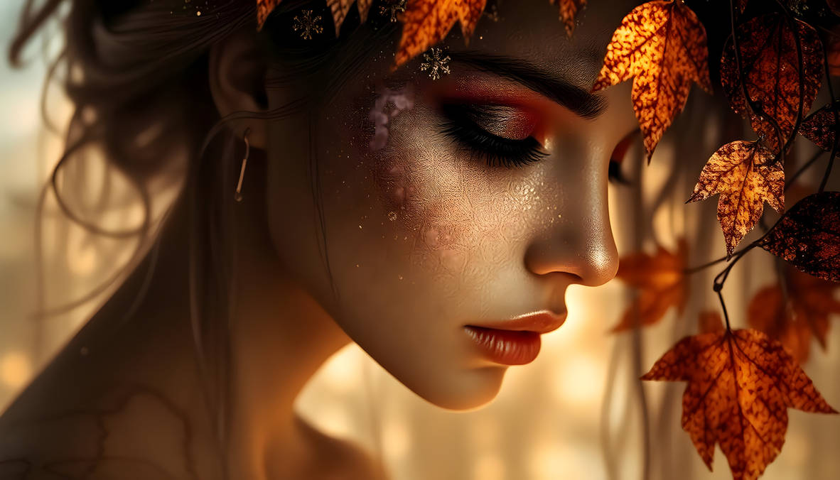 Golden Autumn Sorrow Emotional Wall Art