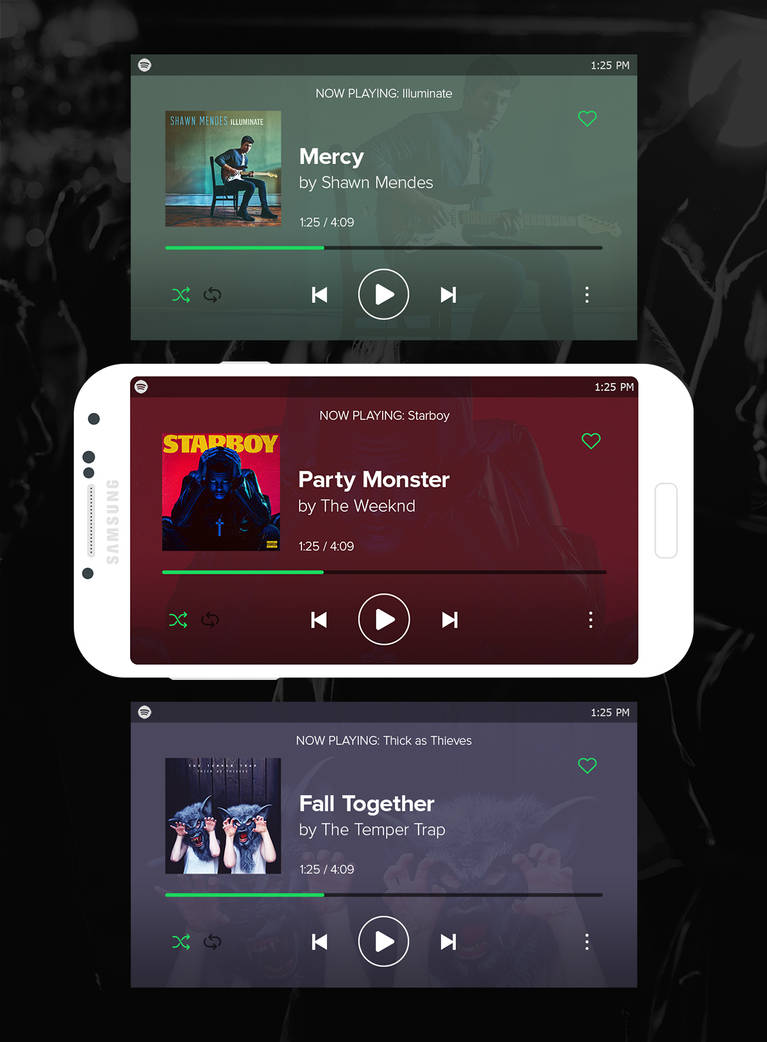 Mobile Spotify Landscape Redesign by DeFined04 on DeviantArt