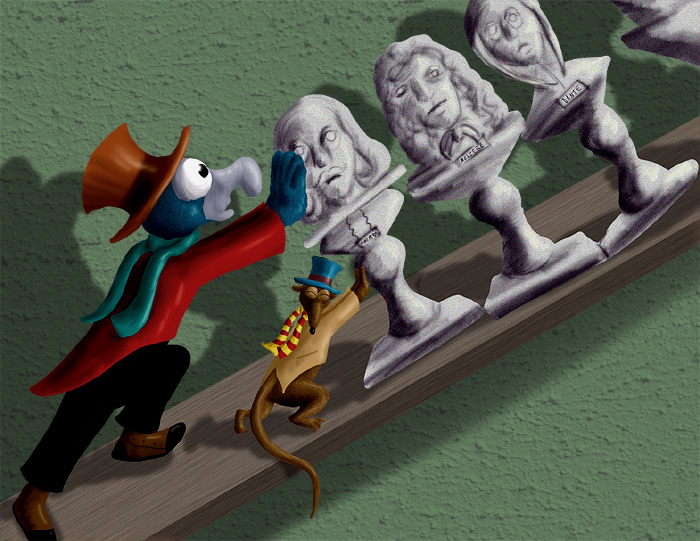 Attack of the Scary Busts by hyenacub on DeviantArt