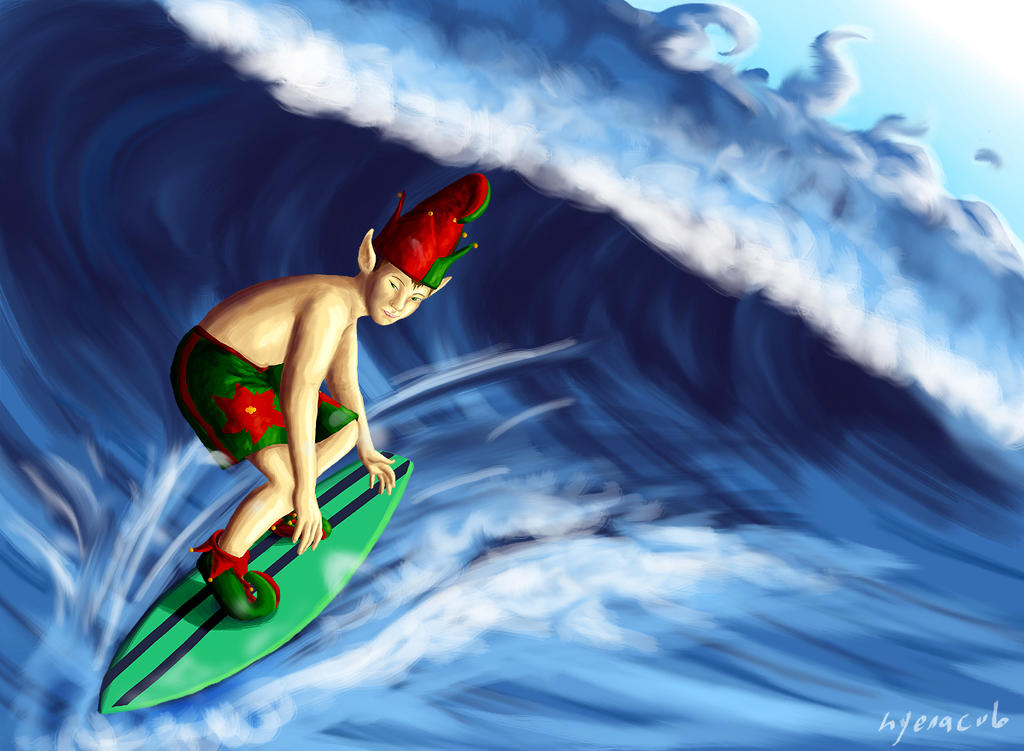 Surfer Elf by hyenacub