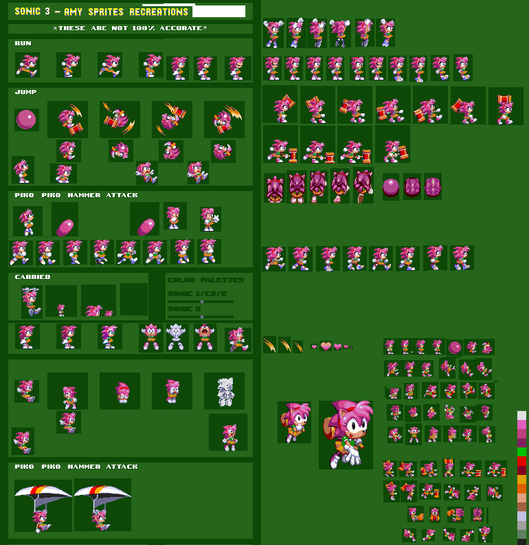 Sonic 3air Extra Slot Amy Rose sprites by fuzehug4 on DeviantArt