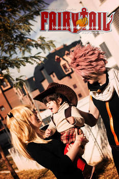 Natsu, Lucy and Asuka - Fairy Tail cosplay