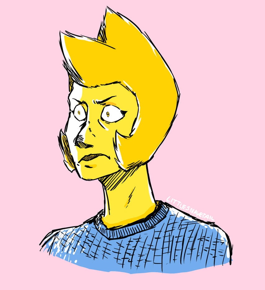 Angry Yellow Diamond In A Sweater by LittleSnaketail on DeviantArt