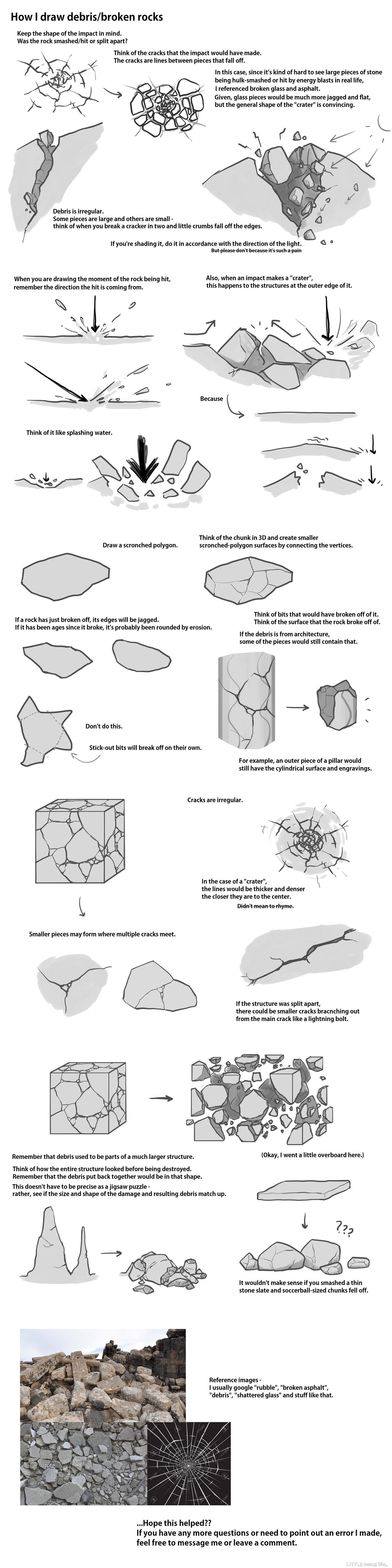 How I draw rocks by LittleSnaketail on DeviantArt