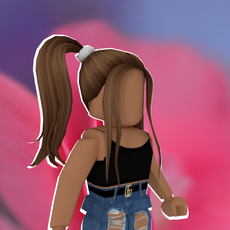 Download Aesthetic Roblox Girl With Denim Outfit Wallpaper