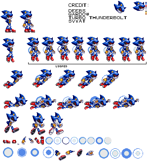 Metal sonic custom sonic battle sprites sheet by Metalsonicomaewa