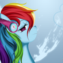 Rainbow Dash with headphones (splash)