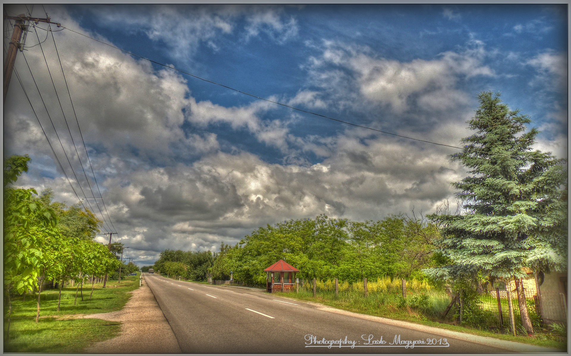 The Road in Hungary.   HDR.