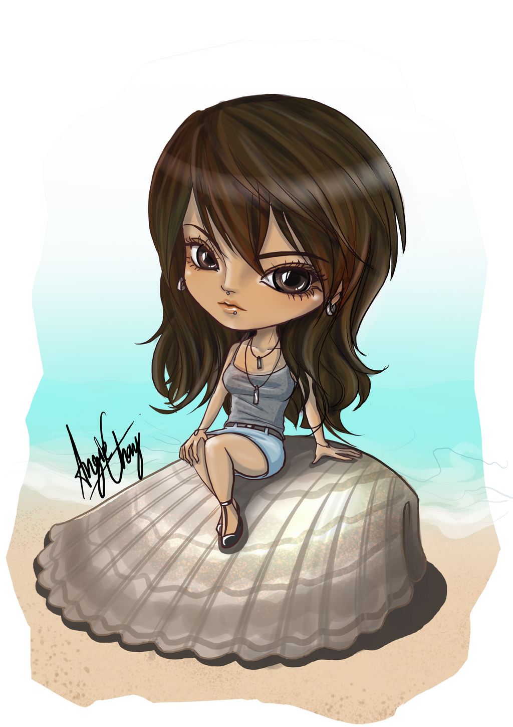 Chibi at the Beach