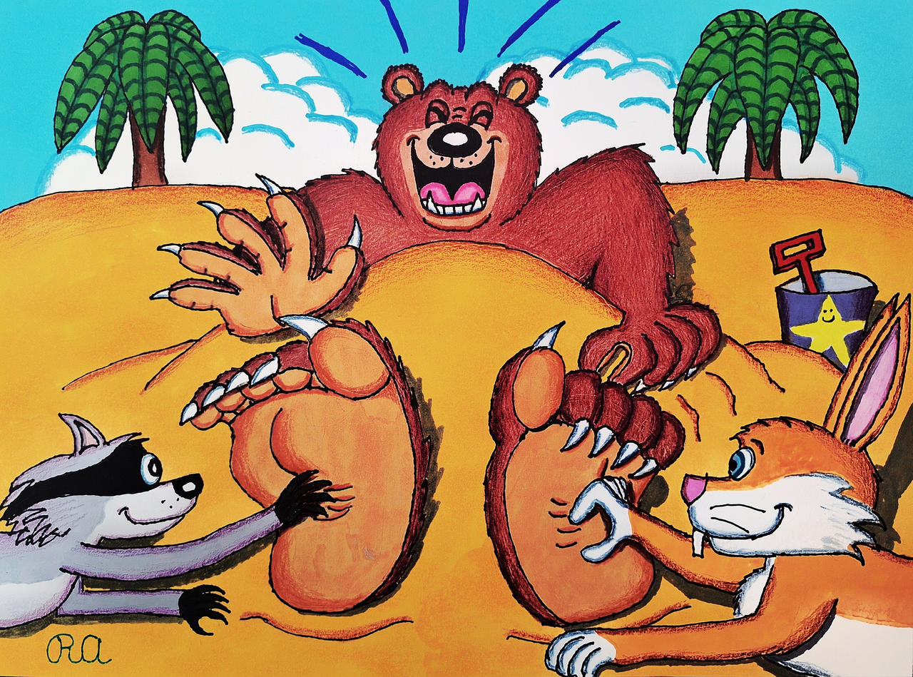 Ticklish Bear Feet at the Beach