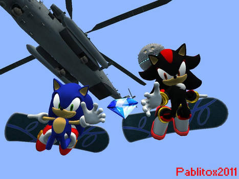 Sonic and Shadow in Sonic Adventure 2