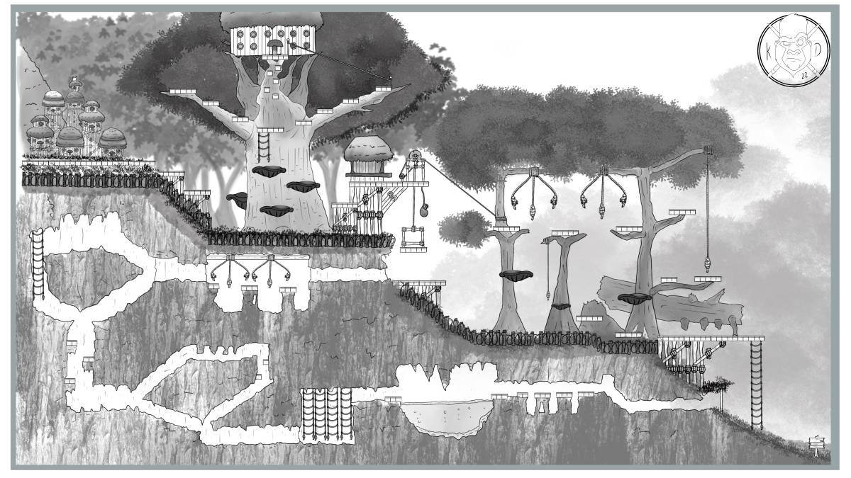 Jungle level design commission by kerchakdraws on DeviantArt