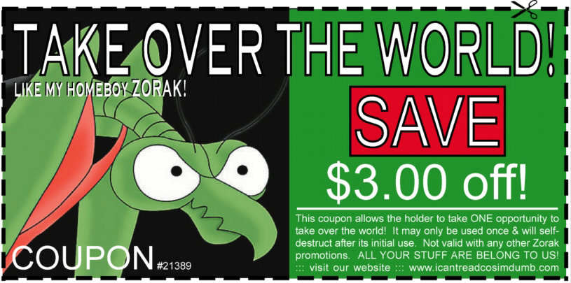 Zorak coupon