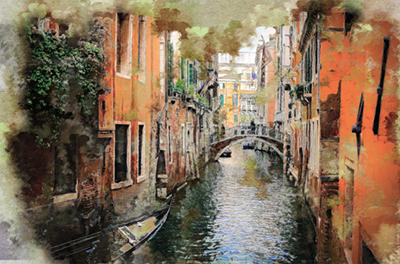 Venice canal painting