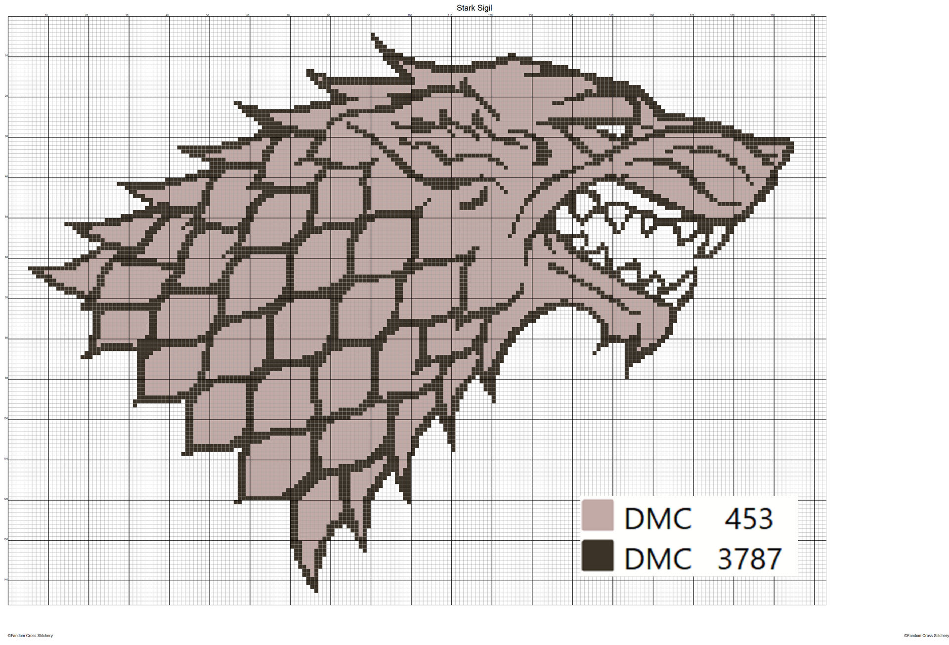 Stark Sigil Cross Stitch Pattern by FandomCrossStitchery on DeviantArt