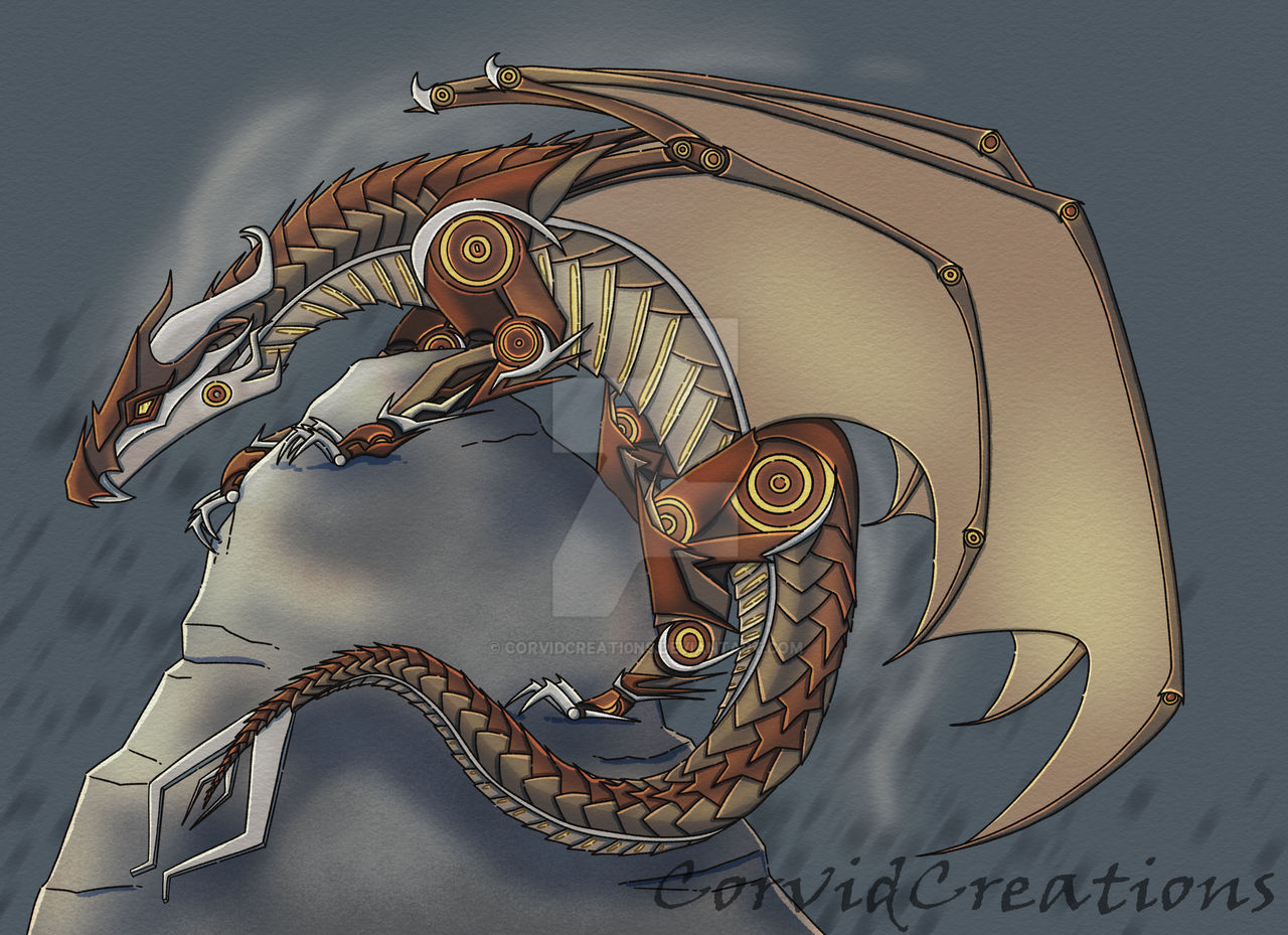 Rusty Machine Dragon Mechanical Dragon by CorvidCreati0ns on DeviantArt
