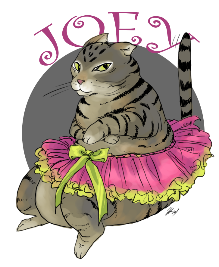 Joey in Draw your cat in a dress Day