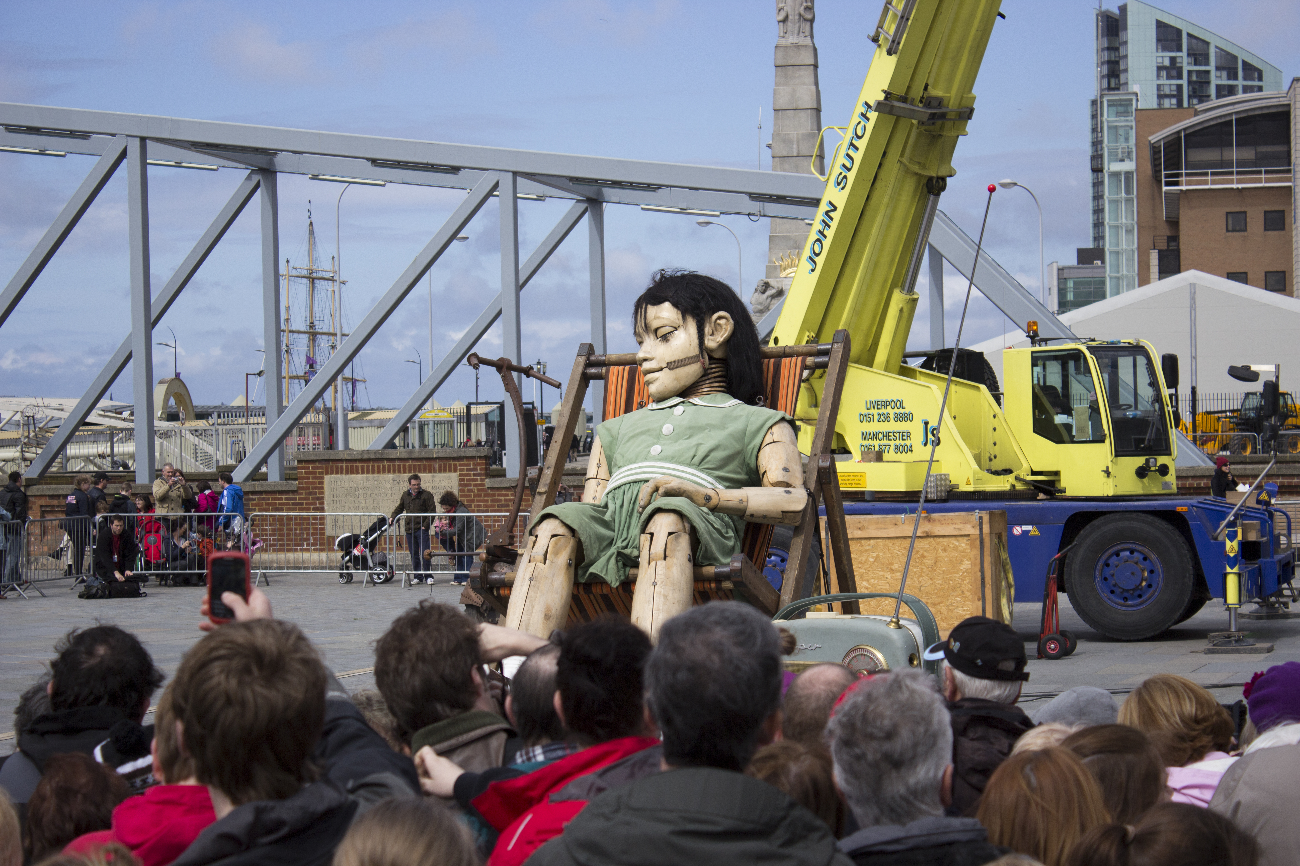 Giant girl sleeping at the Pier Head - Liverpool 2