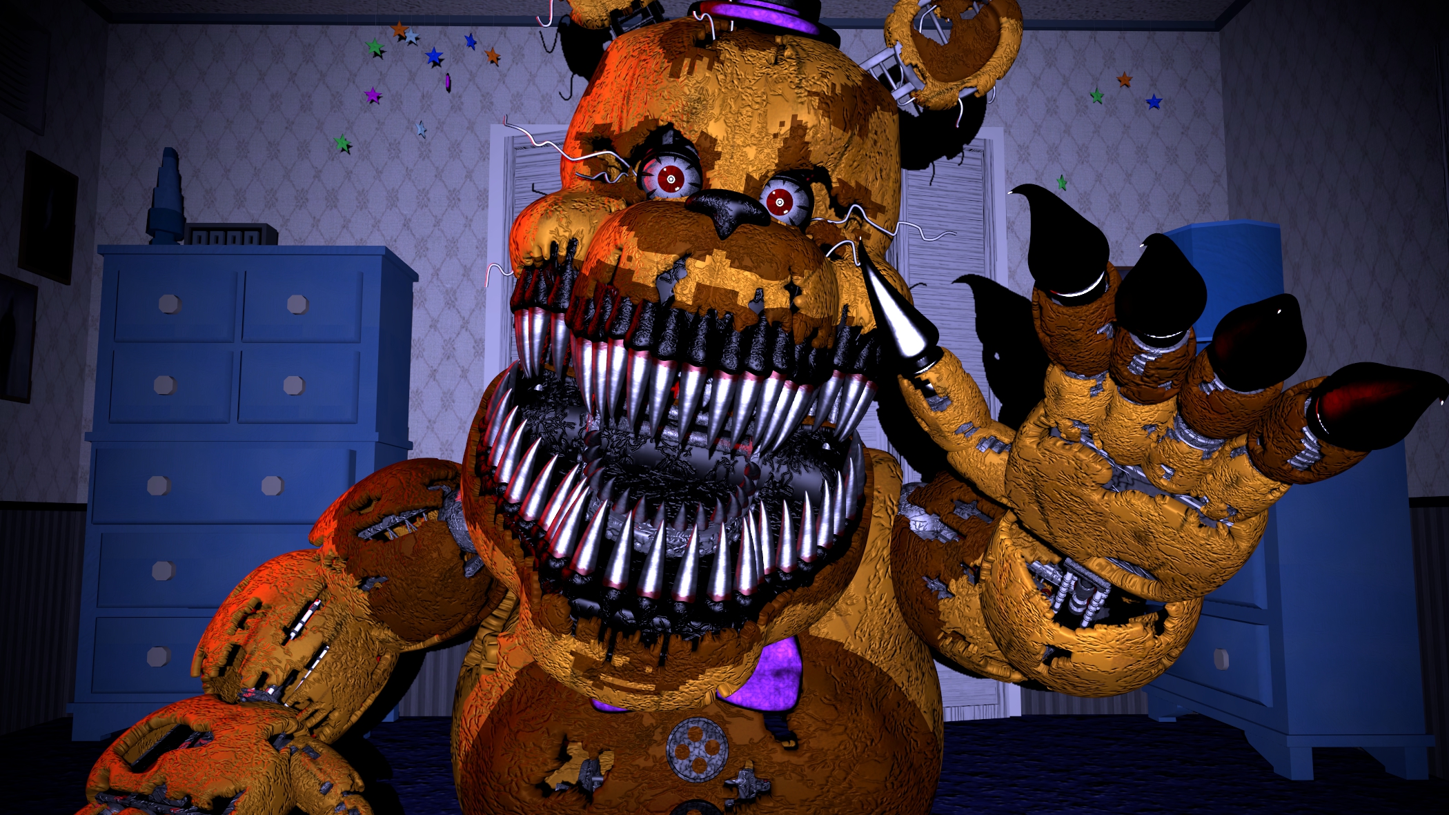 Nightmare Fredbear enters your room #fnafhelpwanted #fnaf #foryou