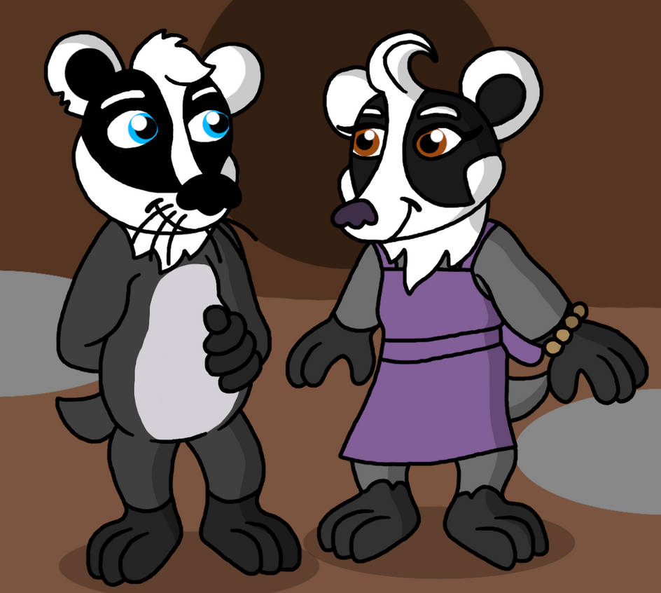 Papa and Mama Badger by Pandalove93