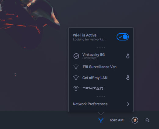 Solus OS Wi-Fi Panel Mockup by r2ds on DeviantArt
