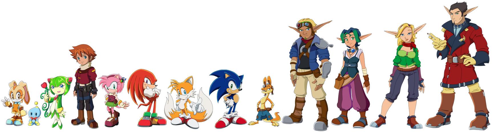 Jak/Sonic X Crossover designs