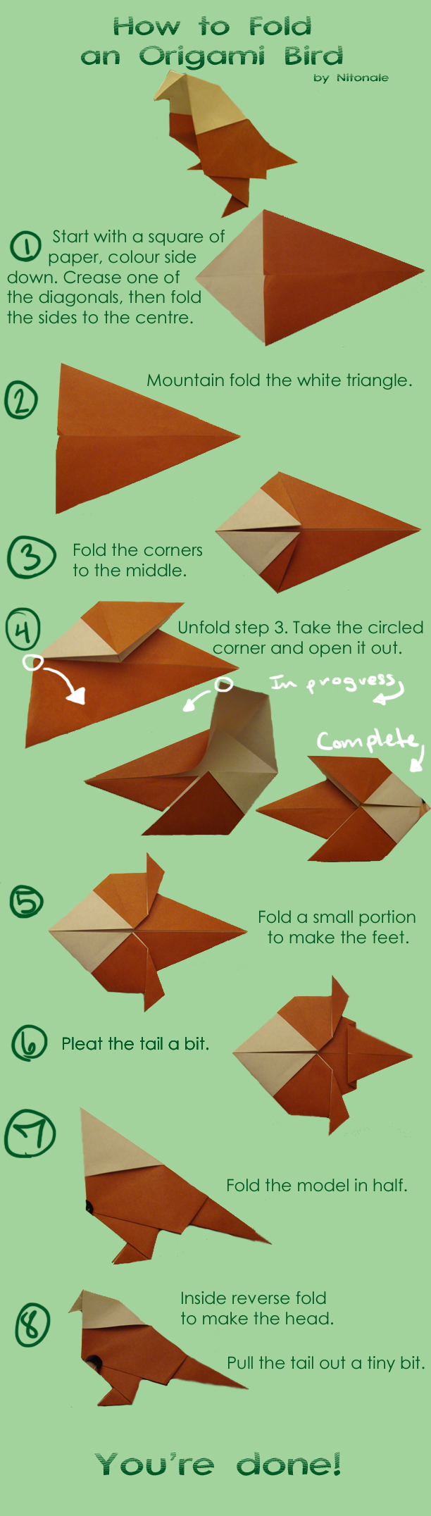 How to outlet make origami bird
