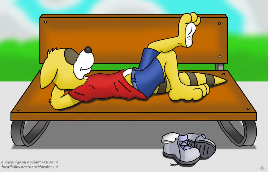 Rocky on a Bench -color-