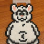 Domino mini perler bead badge