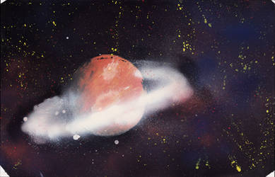 Spray painted ring planet