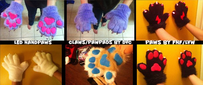 LED fursuit handpaws