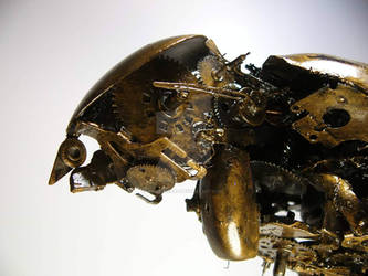 Scrap metal kestrel sculpture (detail)