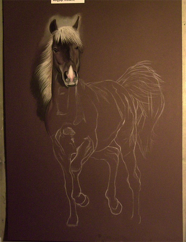 Horse in pastel WIP