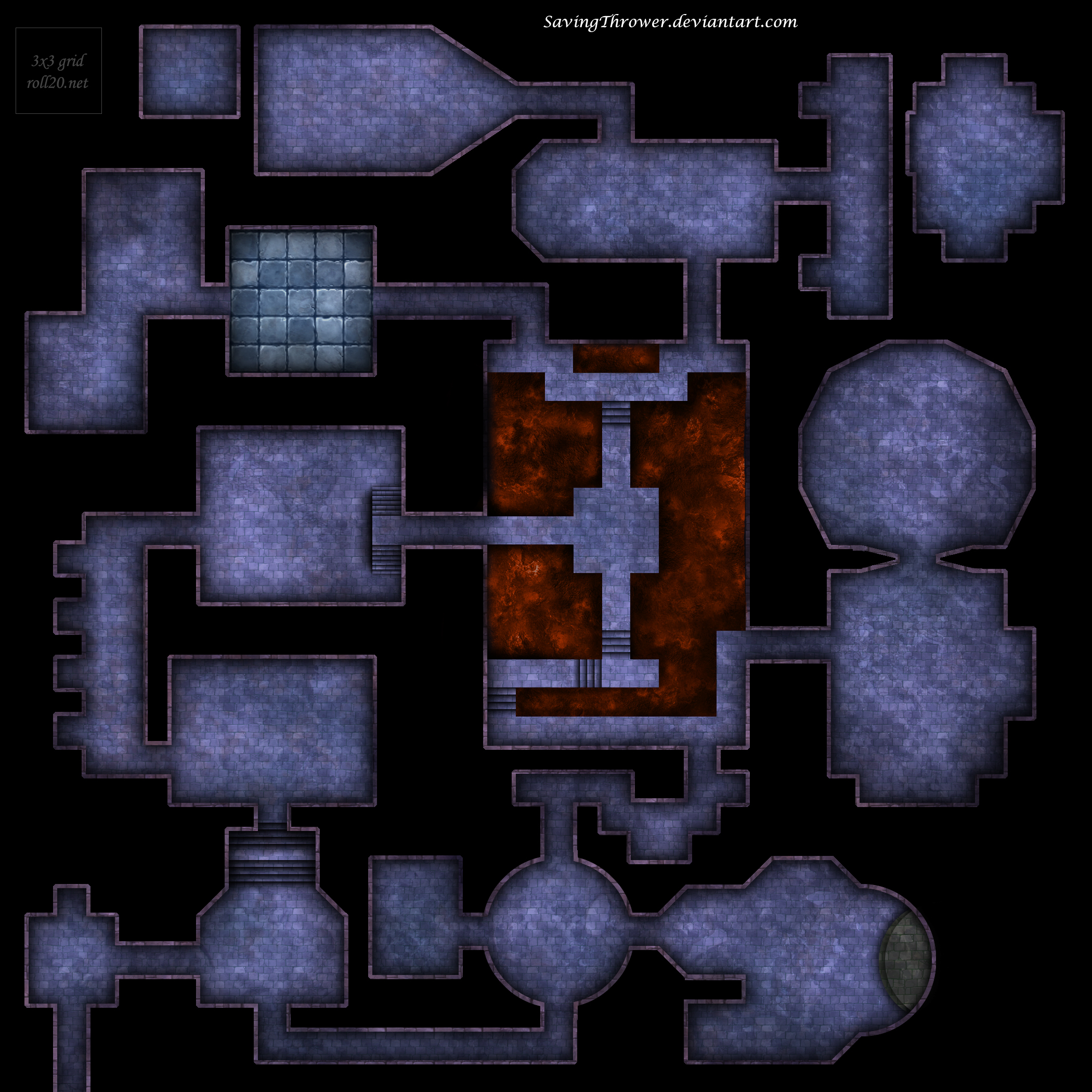 Clean classic dungeon battlemap for DnD / roll20