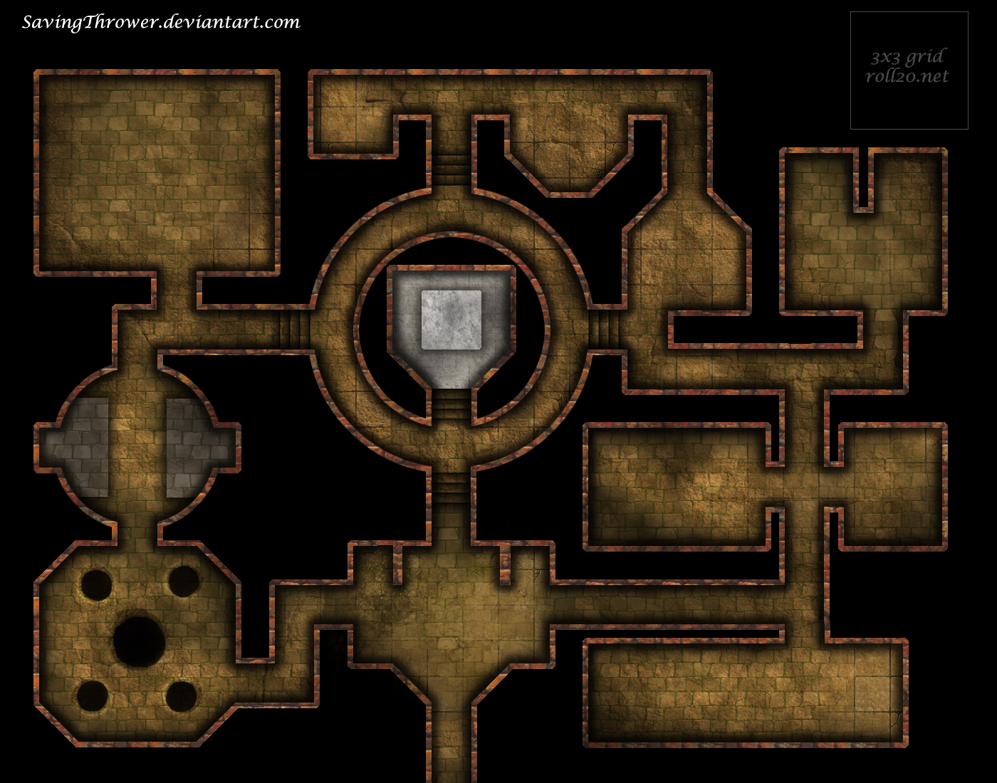 Clean stone dungeon battlemap for DnD / roll20 by SavingThrower on ...