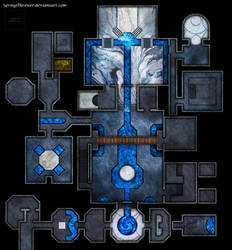 Clean water temple battlemap for DnD / roll20